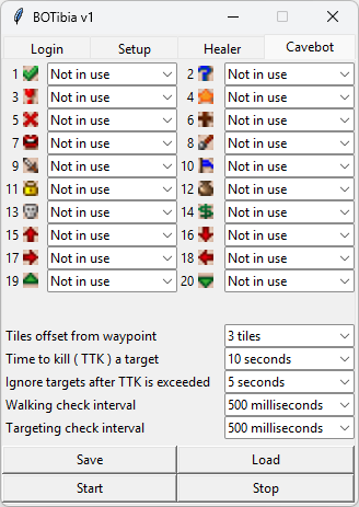BOTibia automatic cavebot feature